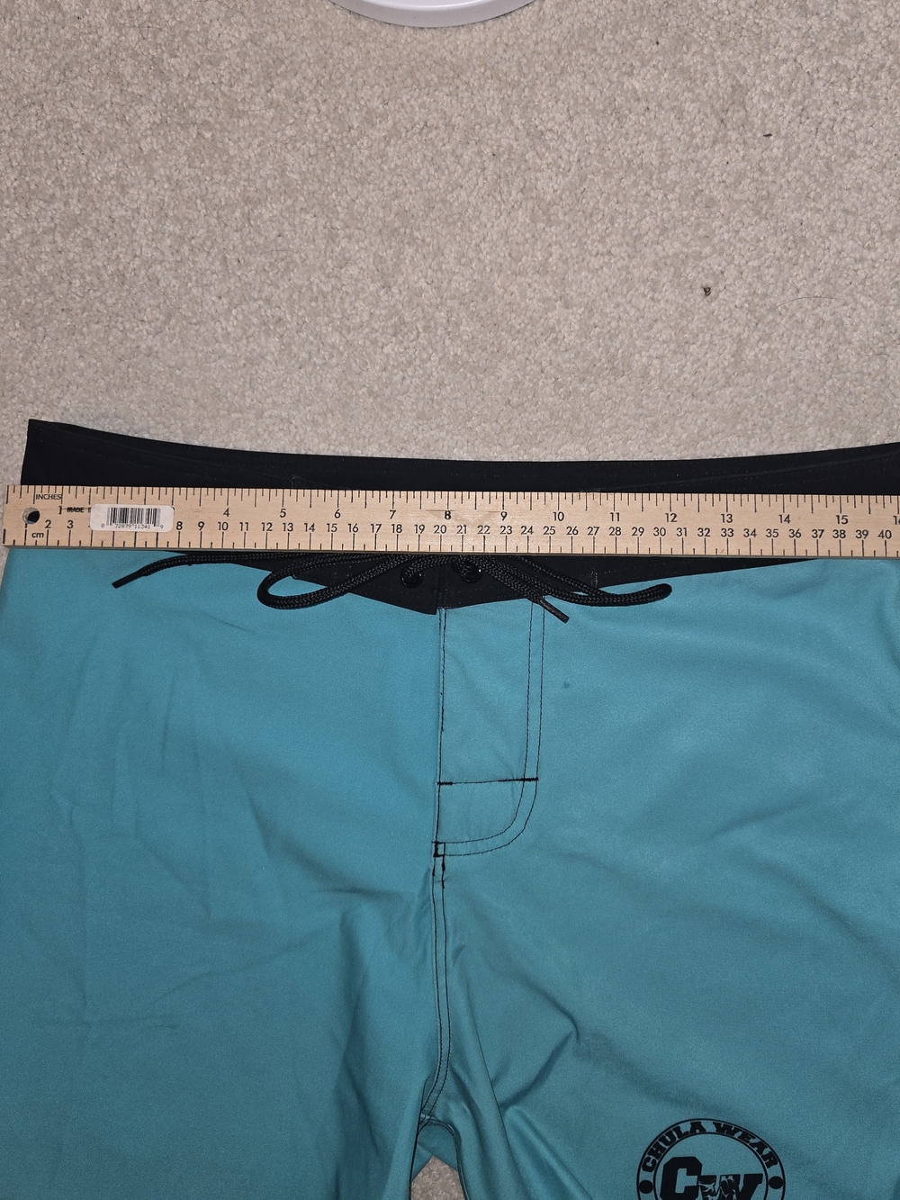 Chula Wear Aqua Blue Athletic Swim Shorts - Men 32 Waist - Picture 6 of 7